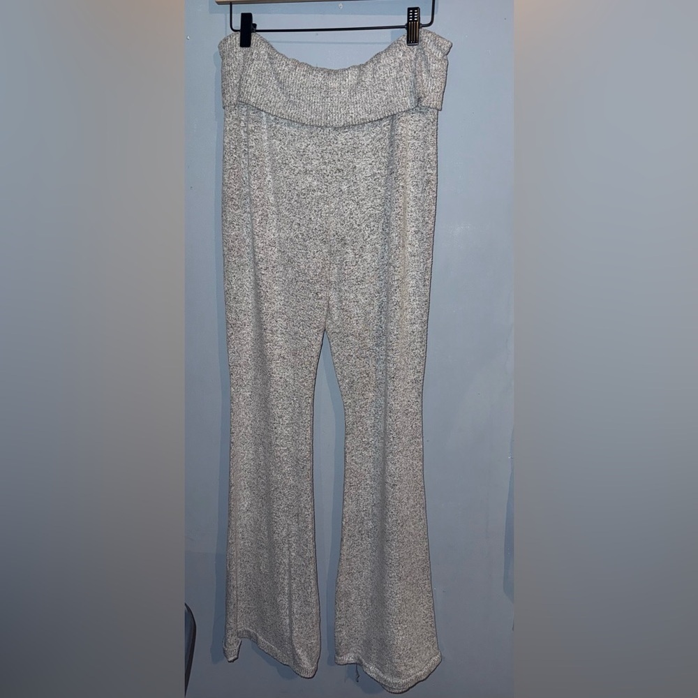 Chic Gray Fold Over Waste Women's Comfy Pants